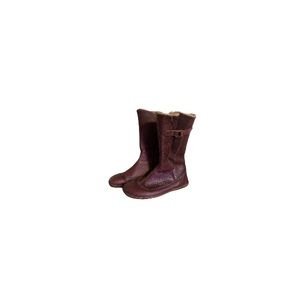 El Naturalista Purplish Maroon Pebbled Leather Winter Boots - Women’s Size 38